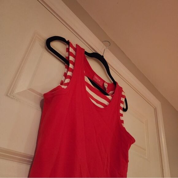 Onque Casuals pink and white layered tank S - Picture 2 of 4